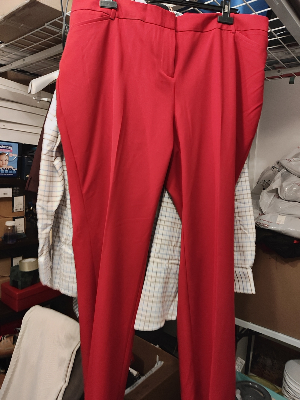 Liz Claiborne Bright Red Straight-Leg Dress Pants